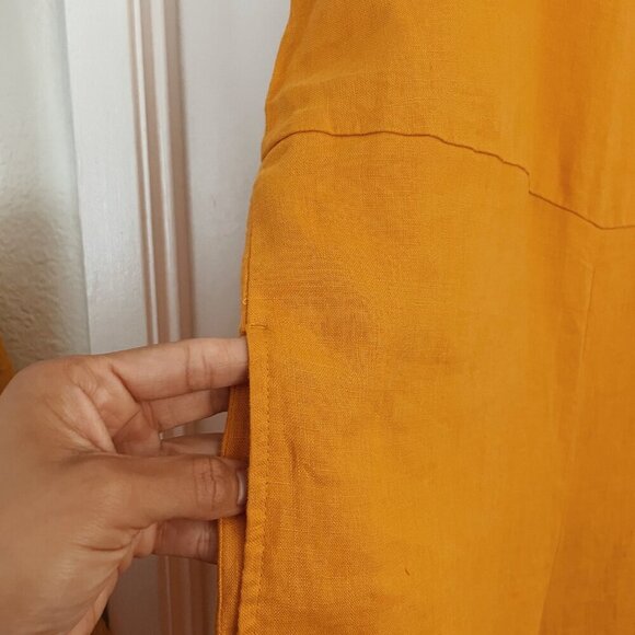 Everlane Sunflower Yellow Linen Jumpsuit size 2P EUC Spring Summer Casual Boho - Picture 2 of 10